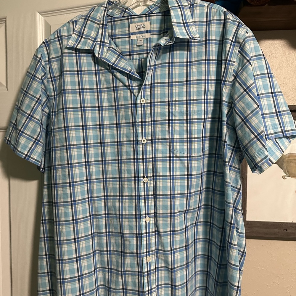 Men's Blue Plaid Shirt